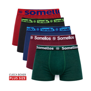 Kit 5 Cueca Boxer Masculina Plus Size Microfibra Forro 100% Algodão