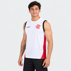 Regata Flamengo Estalo Masculina - Branco e Vermelho