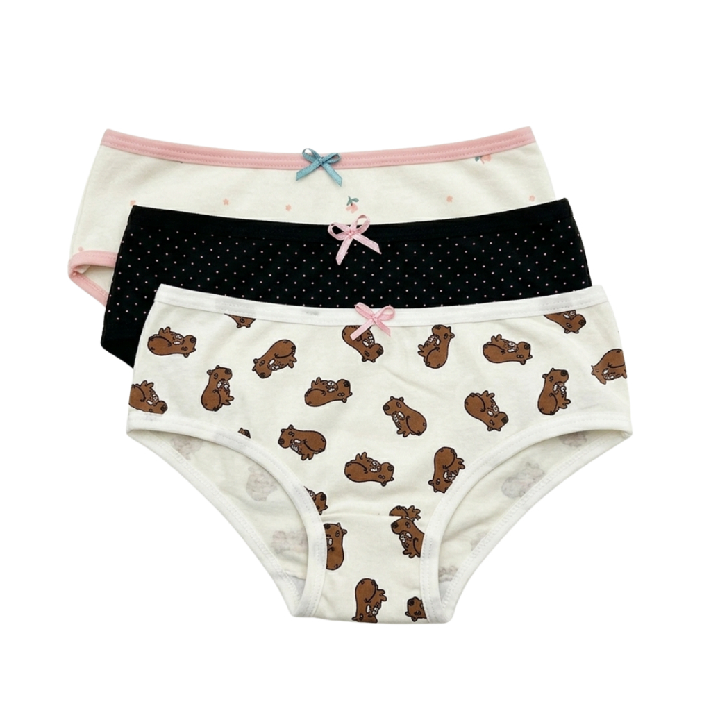 Kit 10 Calcinhas Infantis Menina Algodão Estampadas Sortidas 2 a 12 Anos