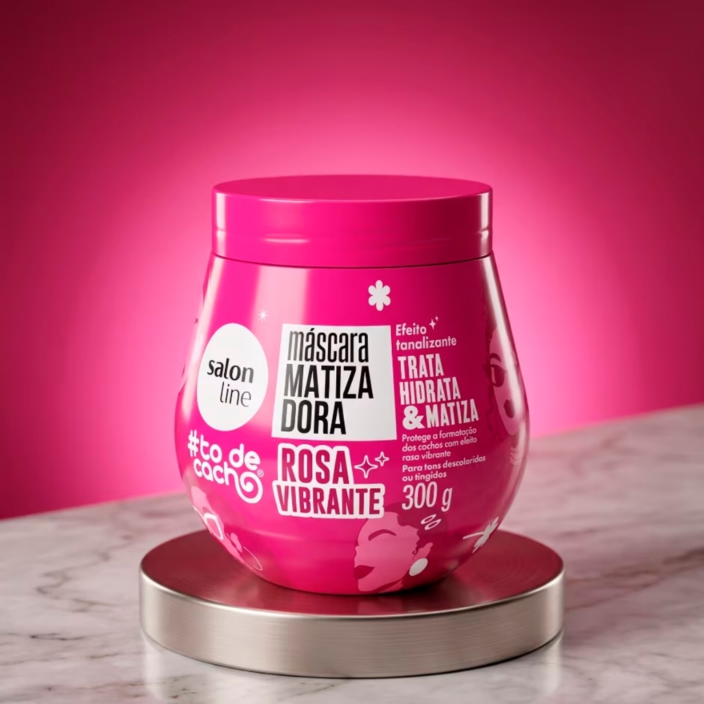 MÁSCARA MATIZADORA SALON LINE TODECACHO ROSA VIBRANTE 300G — imagem 2 de 2