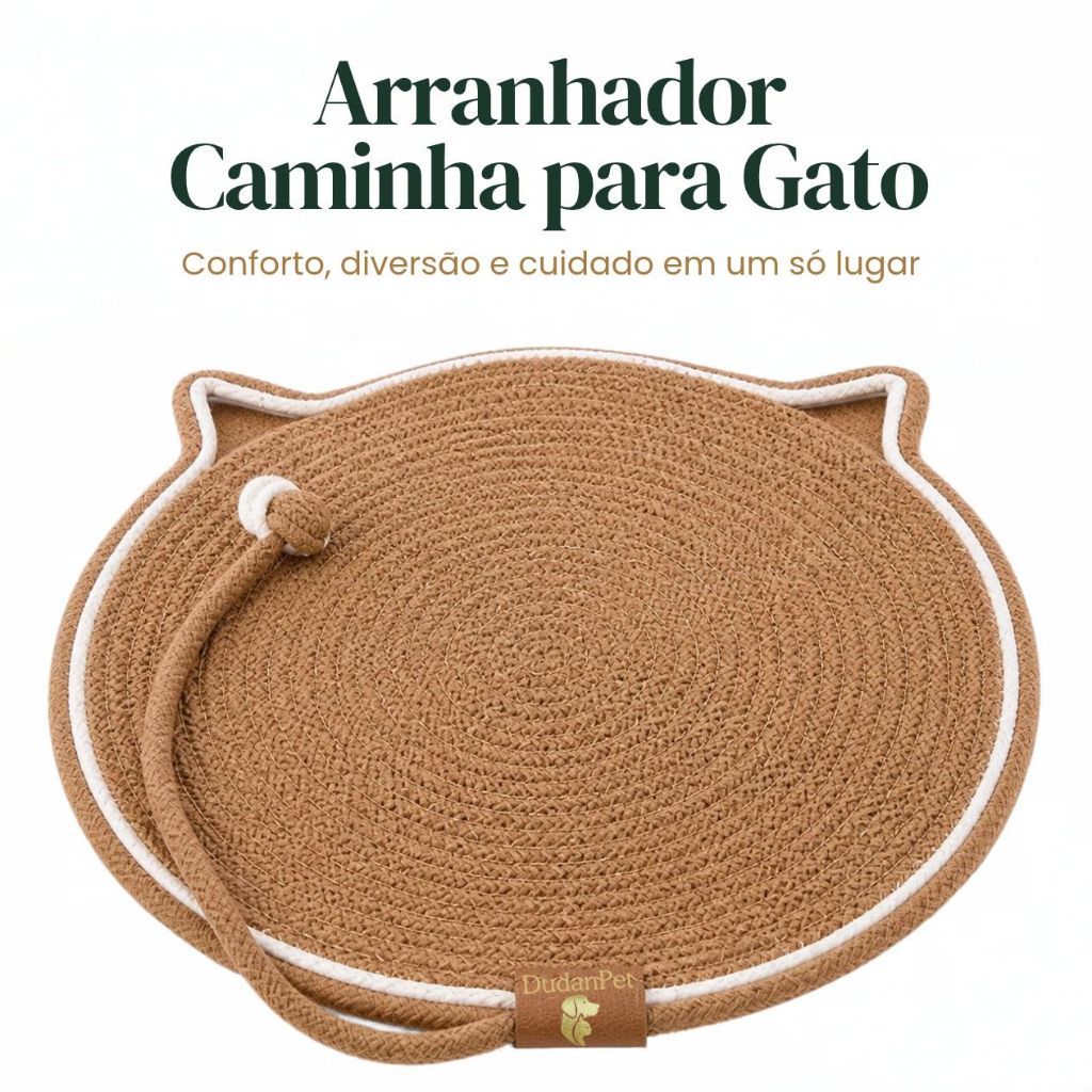 Arranhador Tapete Cama Gato Bolinha Interativo Brinquedo DudanPet + Brinde