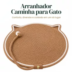 Arranhador Tapete Cama Gato Bolinha Interativo Brinquedo DudanPet + Brinde