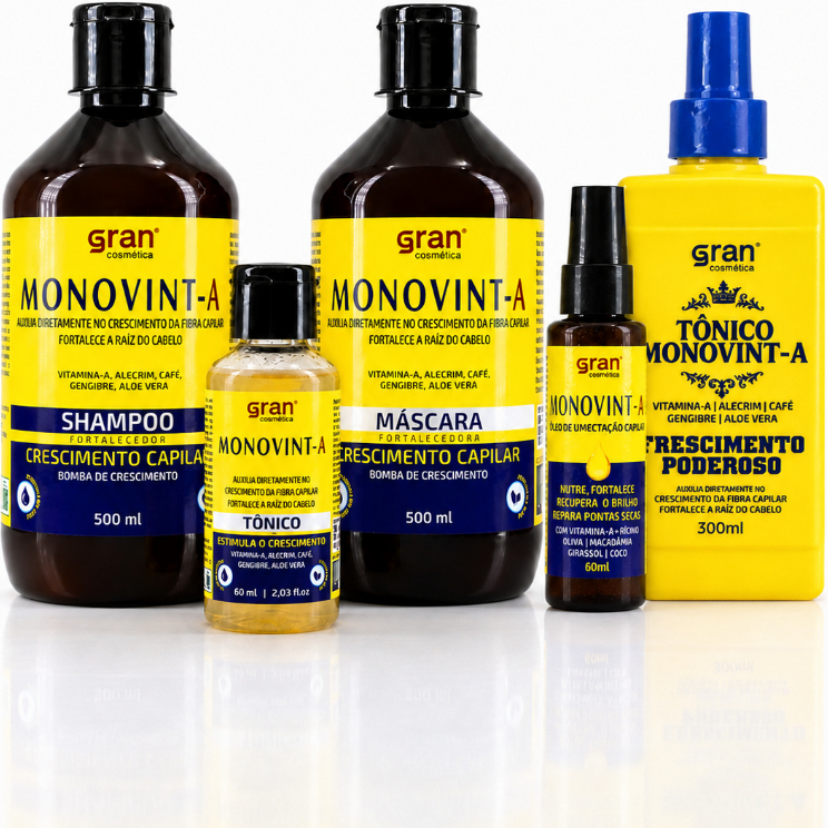 Kit Monovint-A Completo Com Óleo de Umectação e Tônico Crescimento Poderoso Para Cabelos Fortes