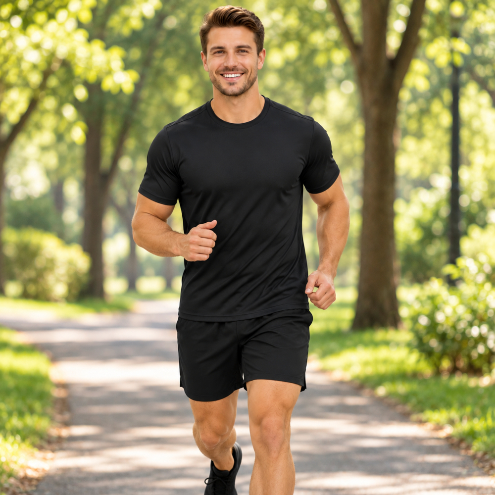 Kit 3 Camiseta Masculina DryFit Lisa Academia Corrida UV Treino Fitness Leve com Elasticidade Secagem Rápida Confortável — imagem 2 de 2