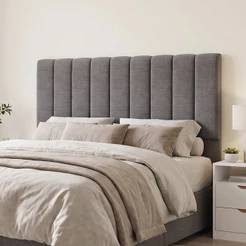 Cabeceira Cama Box Queen 160 cm Dália W01 Linho Cinza Escuro - Lyam Decor