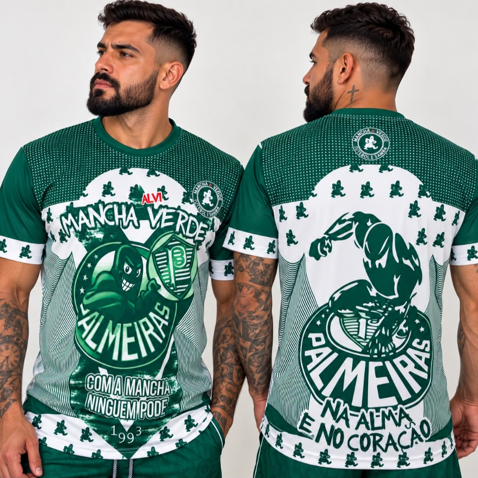 Camisa Mancha Verde Torcida Verde Branca