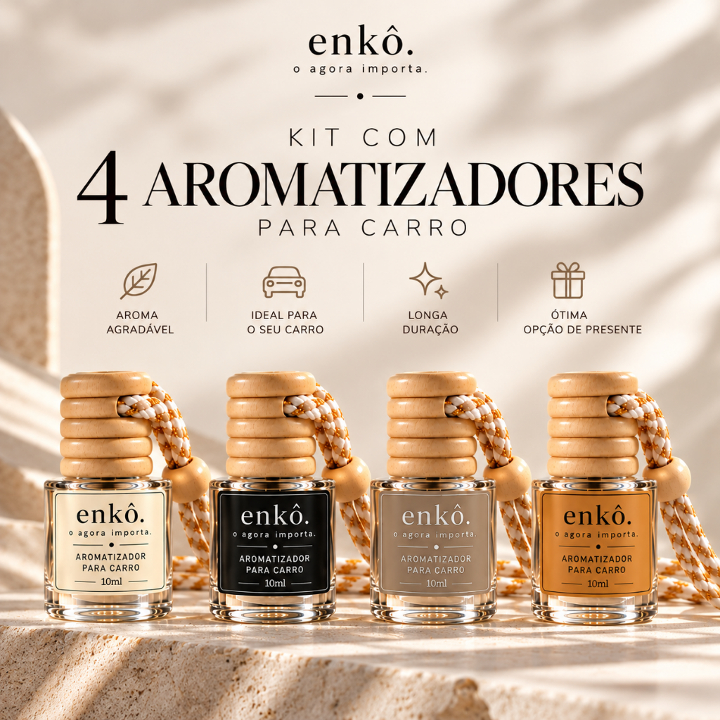 Kit 4 Difusor Para Carro 10ml Cada - Perfume Automotivo Premium