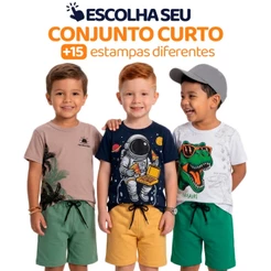 Conjunto Infantil Masculino Menino Verão Manga Curta Tamanho 2 ao 10 L04