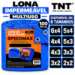 Lona Impermeável Reforçada Azul 2x2 3x2 3x3 4x3 5x3 4x4 5x4 6x4 Cobertura Chuva Piscina TNT
