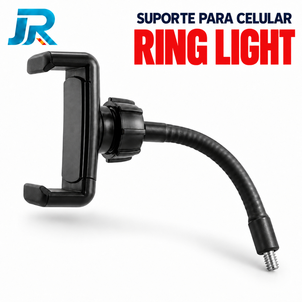 Suporte de Celular para Ring Light Haste Flexível Articulada com Rosca Reposição