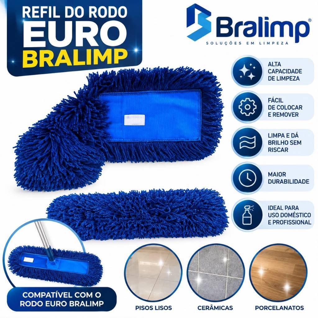 Refil Mop Po Euro 60cm Bralimpia original