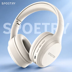 Fones de ouvido Bluetooth sem fio SPOETRY com redução de ruído confortável para aprender em casa, escritório e trabalho