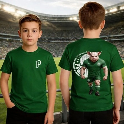 Camiseta Palmeiras Infantil Verdão Time Camisa Basica Algodão 2 AO 16 FUTEBOL CLUBE