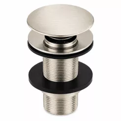 Válvula Click Abre e Fecha Escoamento Escovada 3 cm Pia Lavatório e Tanque Cuba Metal 7/8