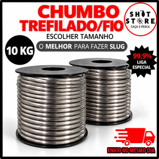 Chumbo Trefilado (10 KG) - LIGA ESPECIAL PREMIUM 99,9% (EXTRA MACIA) - Fio de chumbo para fazer SLUG