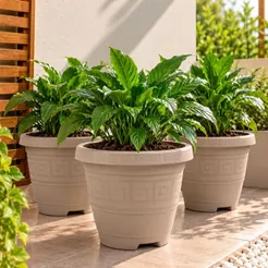 Kit 5 Vaso Redondo Grande 15L Preto para Plantas Jardim Decorativo Resistente