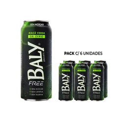 Energético Baly Free Maçã Verde 473ml Pack 6 Latas