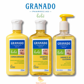 Kit Granado Bebê Trio Hora Do Banho Tradicional Shampoo Condicionador Sabonete Líquido