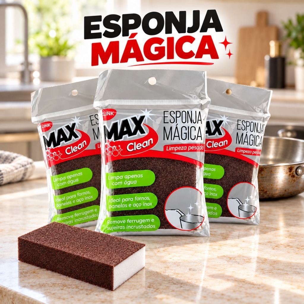 Imagem KIT Esponja Mágica Removedor de Ferrugem e Riscos para Forno Panela Inox TOP