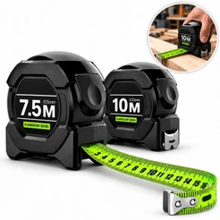 Trena Fita Métrica Aço Inoxidável 7.5/10m carbono Medição De Alta Precisão trena Profissional Obra Fluorescente Trava 7M