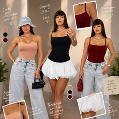 Regata Cropped Feminina Alcinha Suplex Com Forro Slim Fit Casual