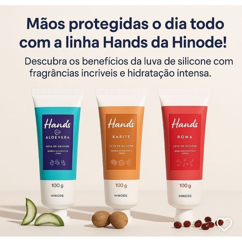 Kit Luva de silicone 3 unidades(Aloe vera/Karite/Roma)Hinode