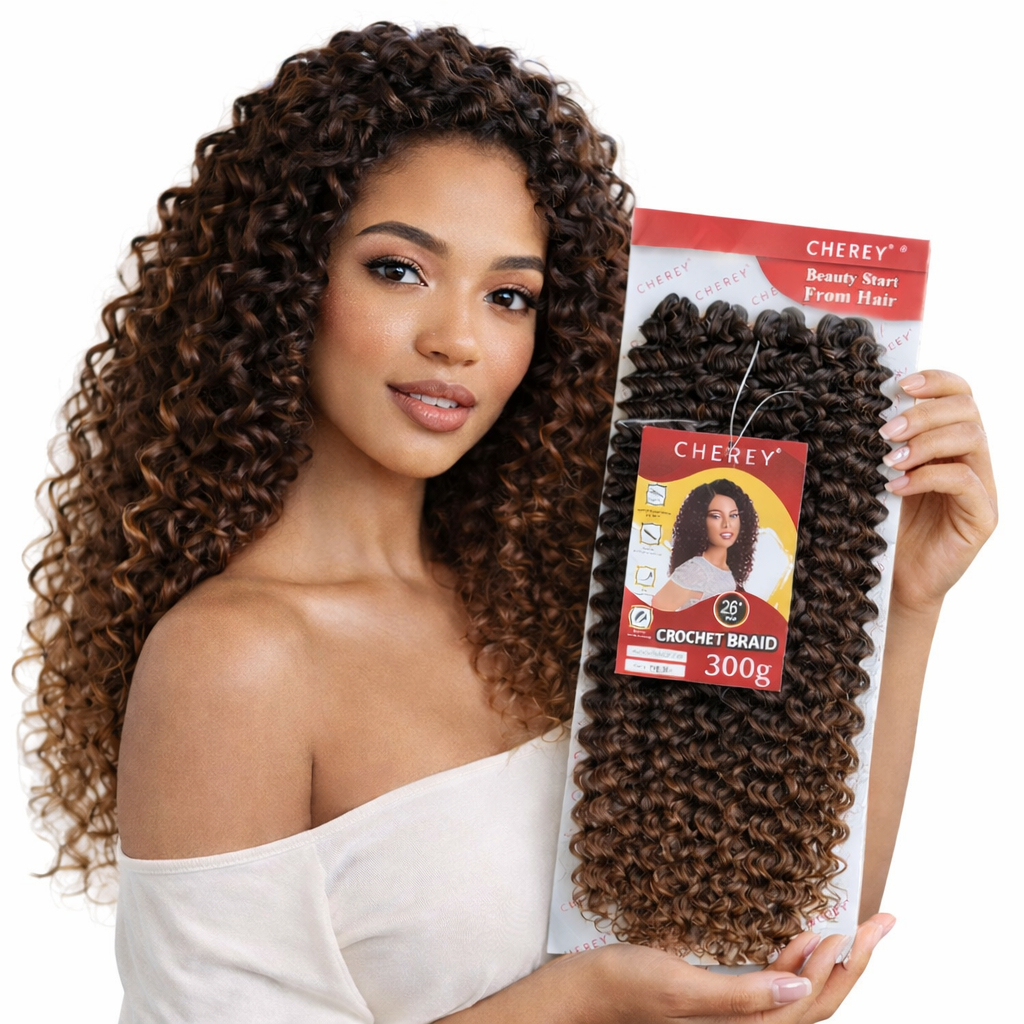 Cabelo Orgânico Percific Curl 300g 65cm Para Crochet Braid Cherey em Oferta na Shopee