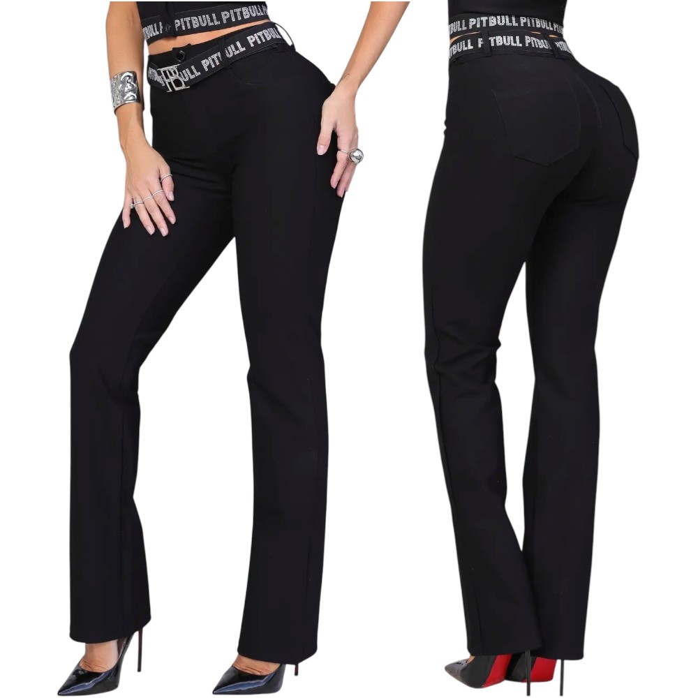 Calça Jeans Feminina Pit Bull Original Flare com Cinto Bojo Removível