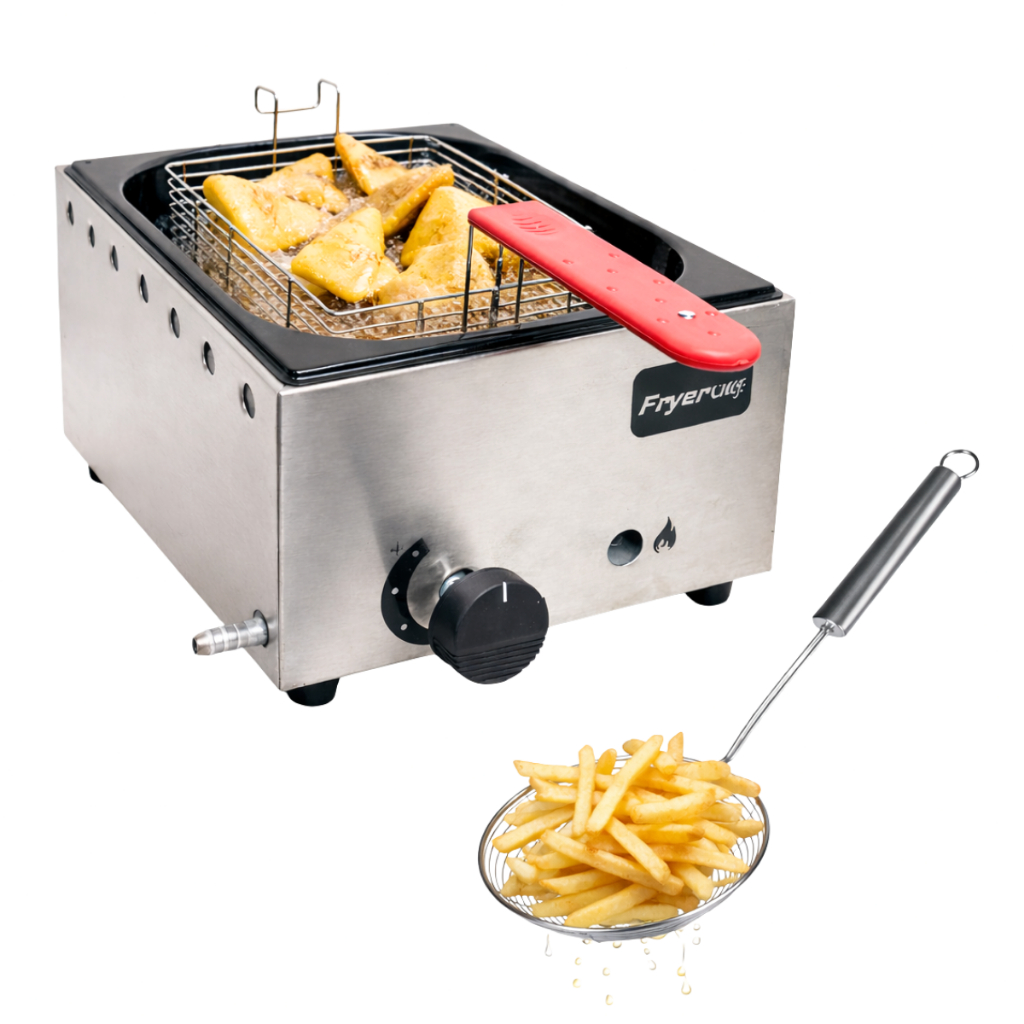 Fritadeira Elétrica Cuba a gás com Escumadeira Pastelaria de Batata