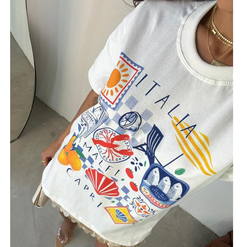 Camiseta Feminina T-shirt Estampada 100% Algodão Fio 30.1 Tee Verão Mar Bahia em Oferta na Shopee