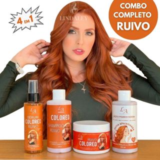 Combo Completo Tonalizante Ruivo Intenso Raposinha 4 em 1 Shampoo Condicionador Máscara Sérum Ruivo em Oferta na Shopee