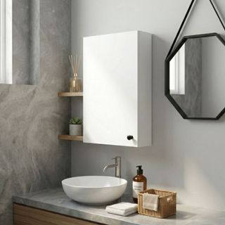 Armário Aéreo Multiuso em MDF – Banheiro, Cozinha ou Lavanderia | 40x60x12cm | Puxador Luxo em Oferta na Shopee