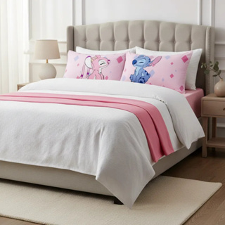 Kit Par de Fronha Casal Estampada Stitch Personagem Rosa 68x48 em Oferta na Shopee