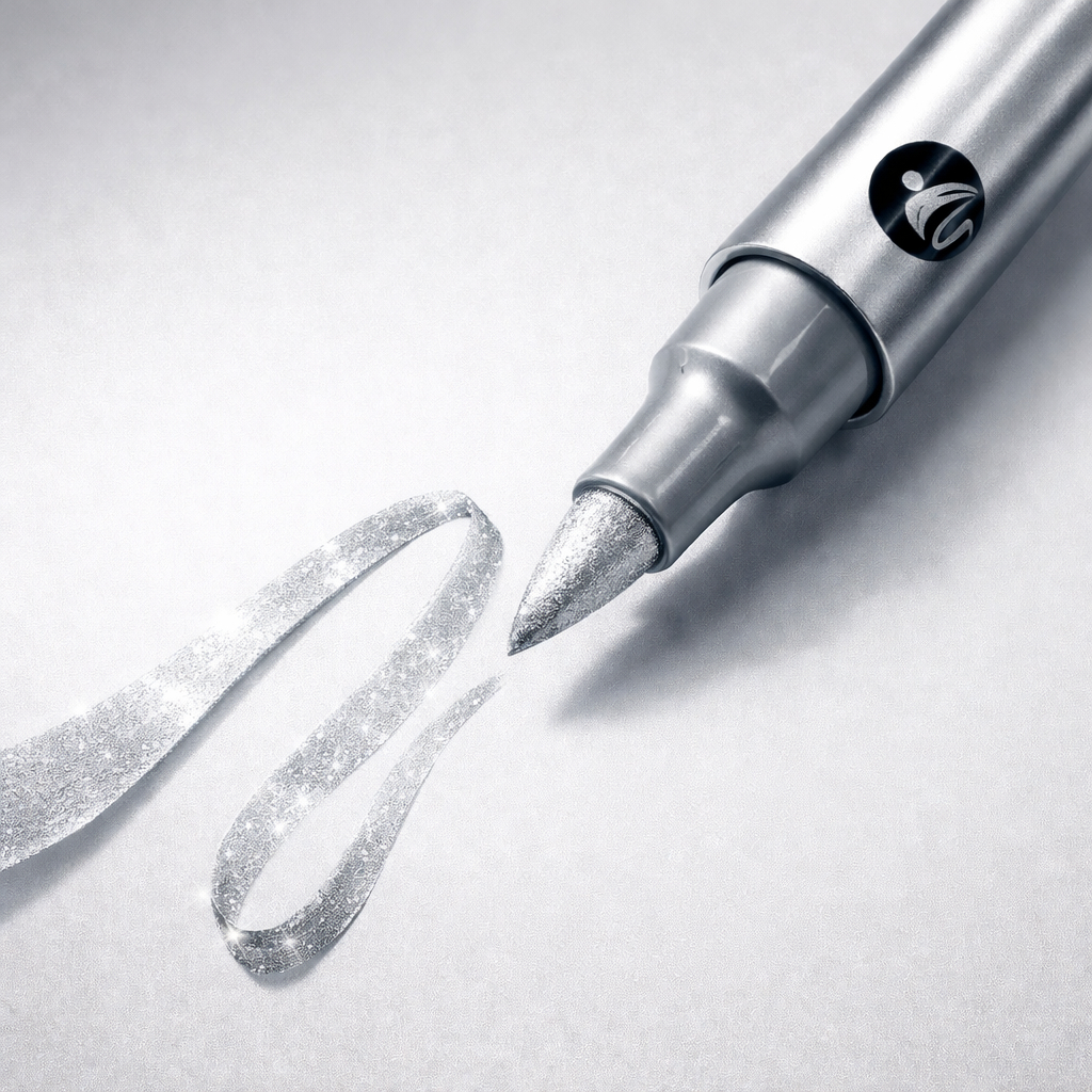 Marcador Brush Pen Metálico Prata Caneta Permanente – Kit com 2, 3 ou 4 Unidades em Oferta na Shopee