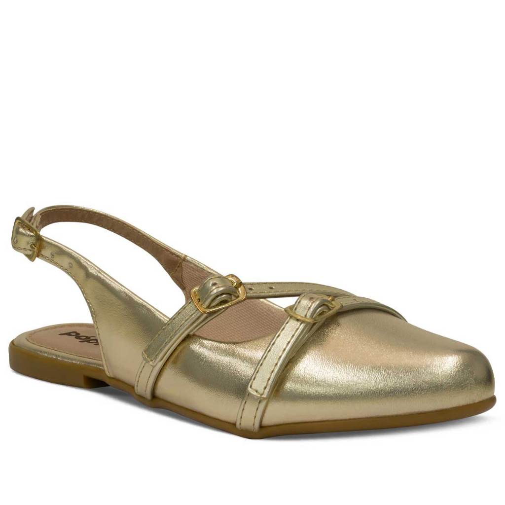 Sapatilha Slingback Infantil Menina Nº 28 ao 36 Sapato Feminino Social Bico Fino Fivela 02.47j