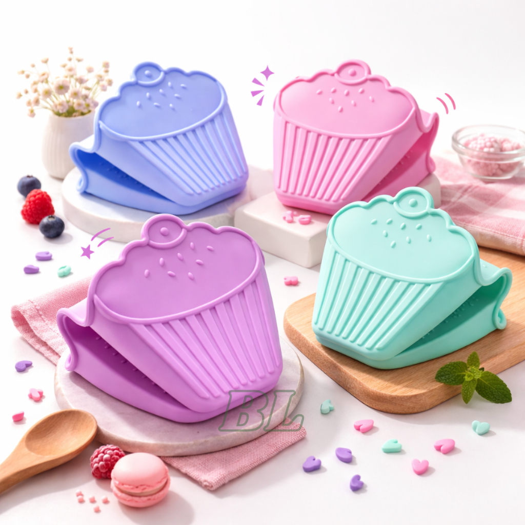 Luva Térmica Pegador Térmico Em Silicone Formato Cupcake Cozinha Forno em Oferta na Shopee