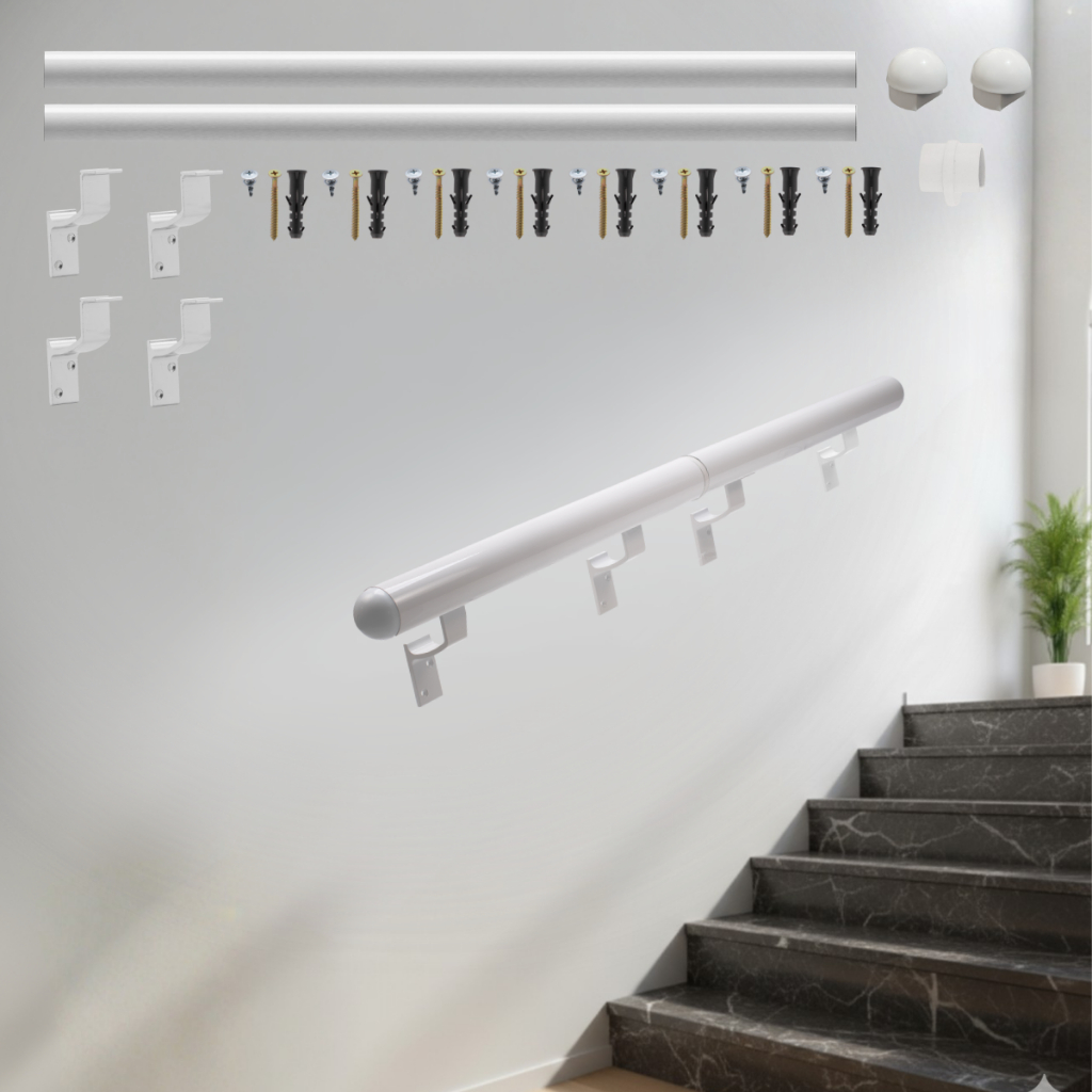 Tubo Corrimão 2,00 Metros Em Alumínio Redondo Para Escada Parede Bipartido em Oferta na Shopee