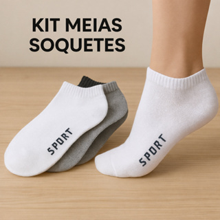 Meia Soquete Básica 12/24/36/48 Pares Masculina/Feminina Cano Curto Respirável Confortável– Premium em Oferta na Shopee