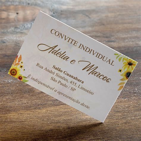 Convite Individual de Casamento Personalizado – Elegância em Cada Detalhe
