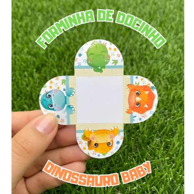 Forminhas 4 Pétalas Dinossauro Baby | Lembrancinha para Festa | Personalizados
