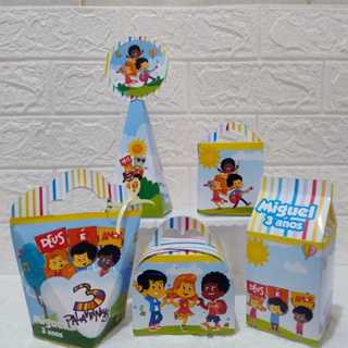 PEGUE E MONTE - KIT FESTA CAIXINHA PERSONALIZADAS LEMBRANCINHA 3 PALAVRINHAS em Oferta na Shopee