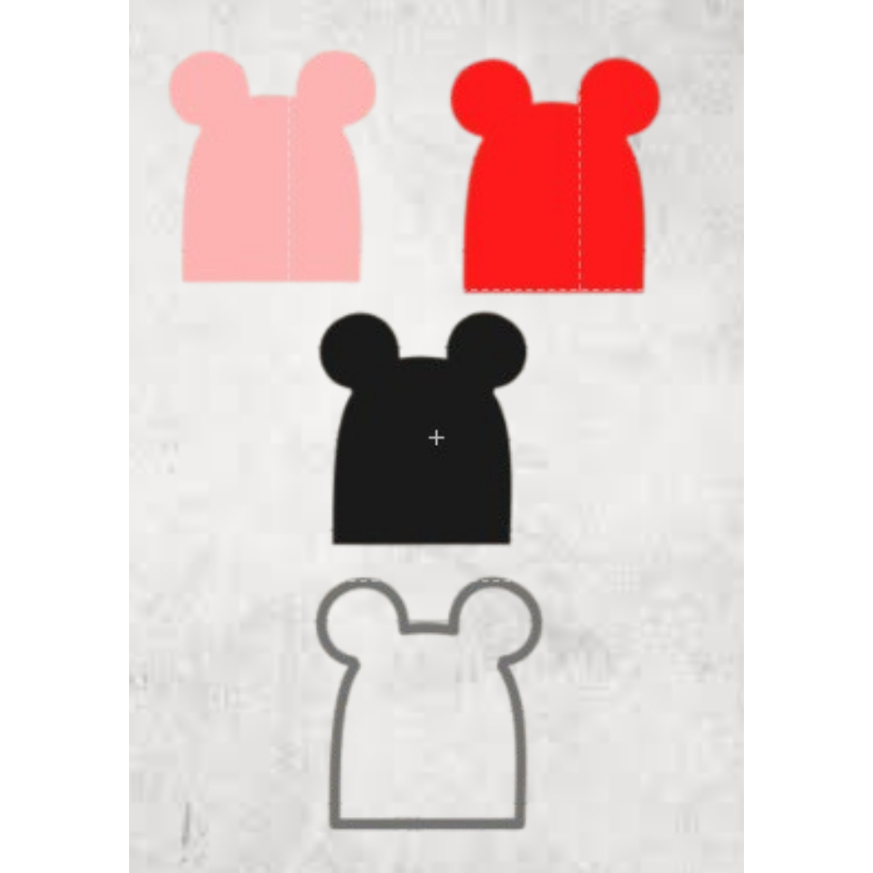 cortador silhueta moldura mickey minnie