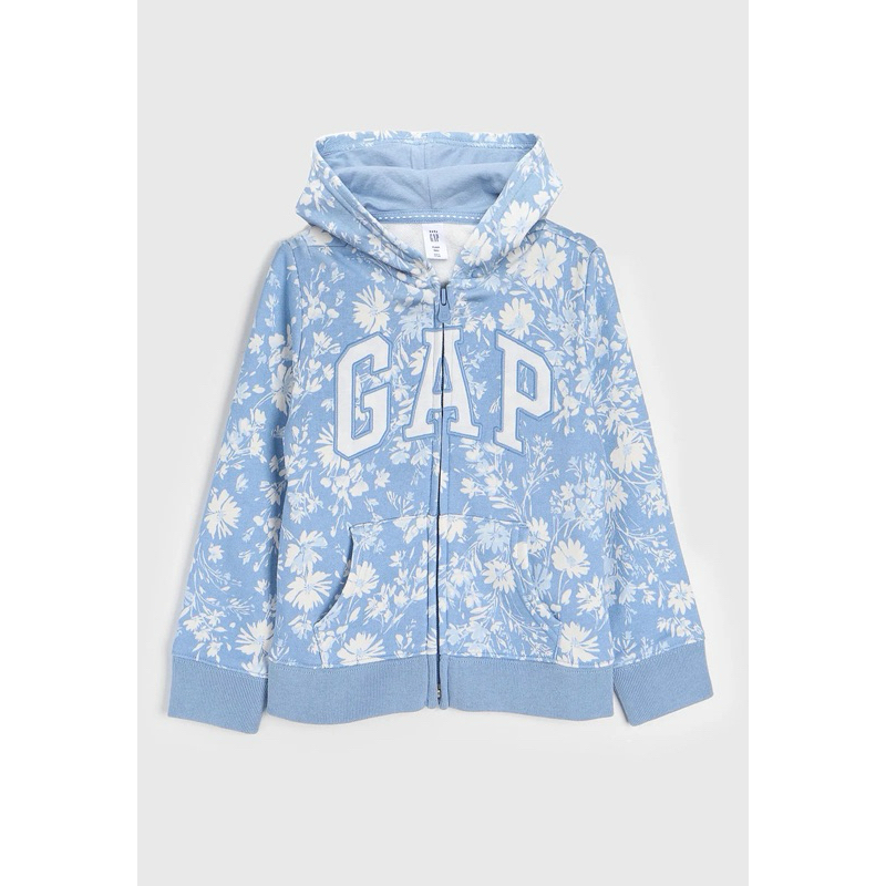 Blusa de Moletom GAP Original Azul Floral | Logo Bordado | Flanelada
