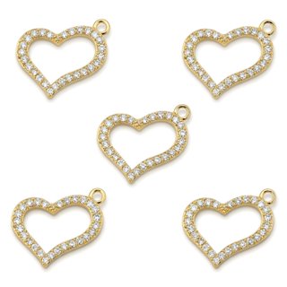 Pingente De Coração Vazado Em Zamac Banho Dourado/Prata com 10/20 peças em Oferta na Shopee