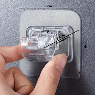 Kit 2 ou 4 Ganchos adesivos para varão de cortina que não precisa furar suporte de parede YLickshop em Oferta na Shopee