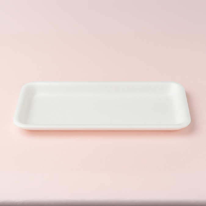 Bandeja Isopor B-415x27cm Quadrada Rasa P/ Feira Mercado Carnes Hortifruti