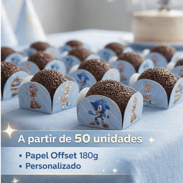 Forminhas para doces SONIC /Festa Infantil/FAZEMOS TODOS OS TEMAS/lembrancinhas/aniversarios/personalizados / decoração