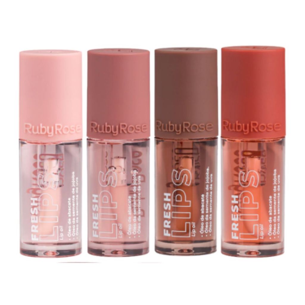 Kit C/4 Lip Oil Fresh Lips Ruby Rose Hbl6526-G1 em Oferta na Shopee