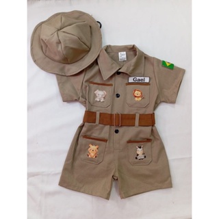 macacão infantil personalizado safari em Oferta na Shopee