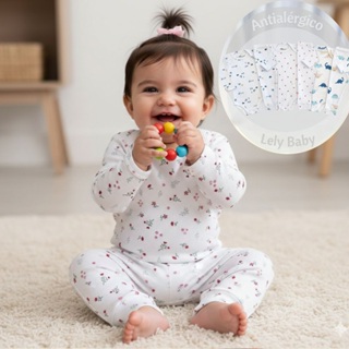 Kit 4 Peças Bebê 2 Body e 2 Calças Premium Pagão Canelado Longo 100% Algodão Estampas Sortido em Oferta na Shopee